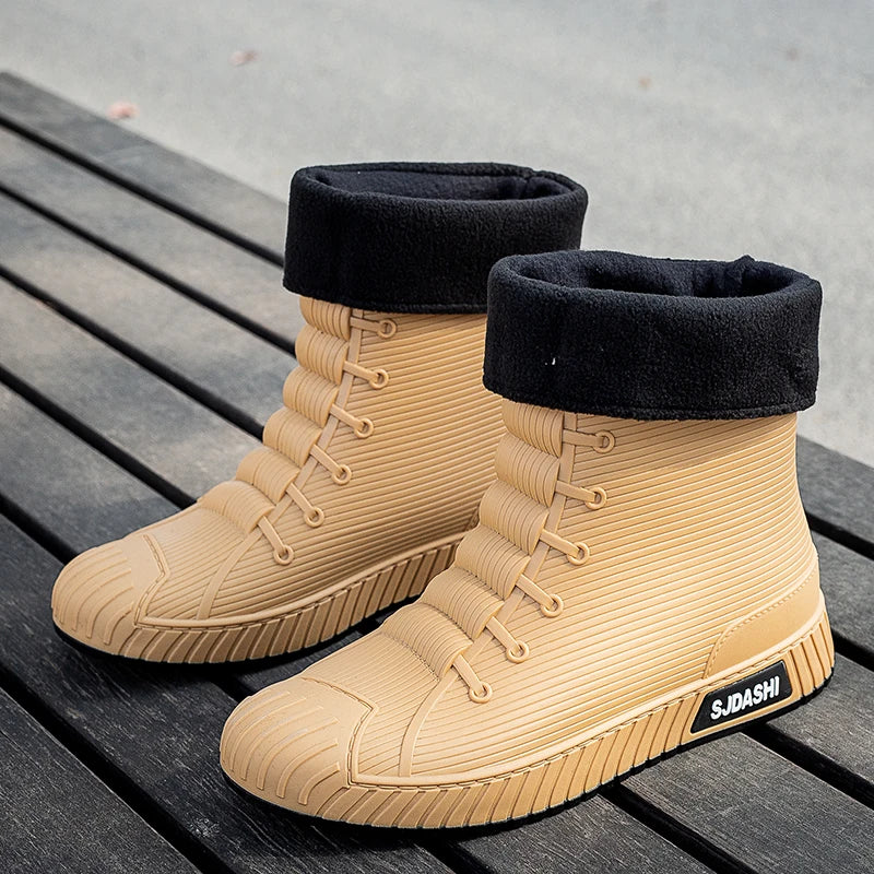 Bottes hautes homme – Imperméables – Doublure chaude – Semelle crantée – Mi-mollet
