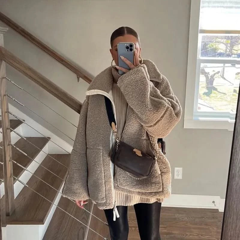 Veste à col montant classique, confortable et polyvalente pour femme