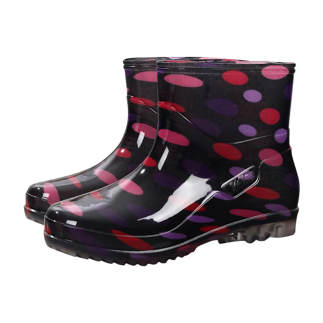 Bottes femme mi-mollet imperméables – Enfilage facile – Motif floral élégant