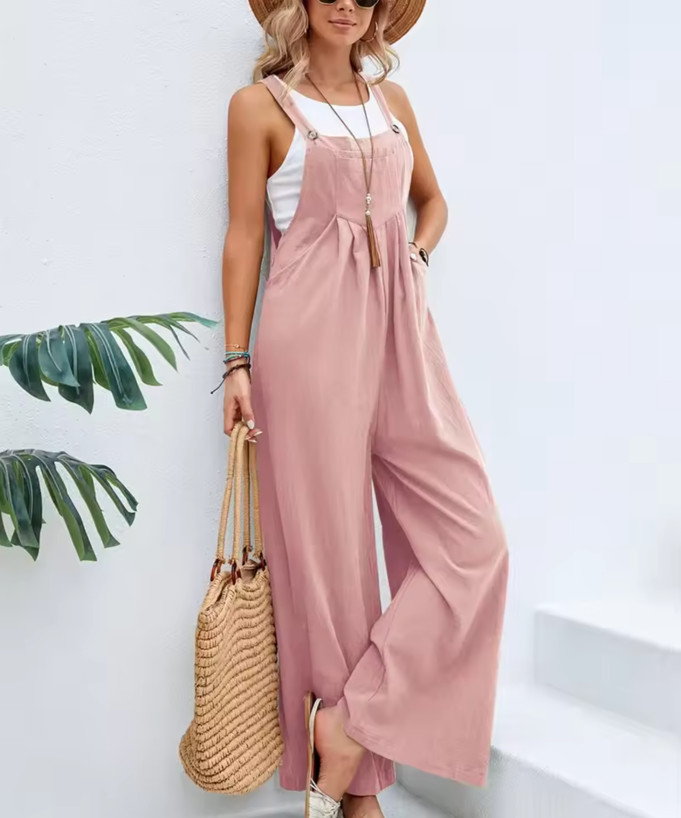 Salopette Femme - Coupe Ample - Jambes Larges - Bretelles Réglables - Style Décontracté
