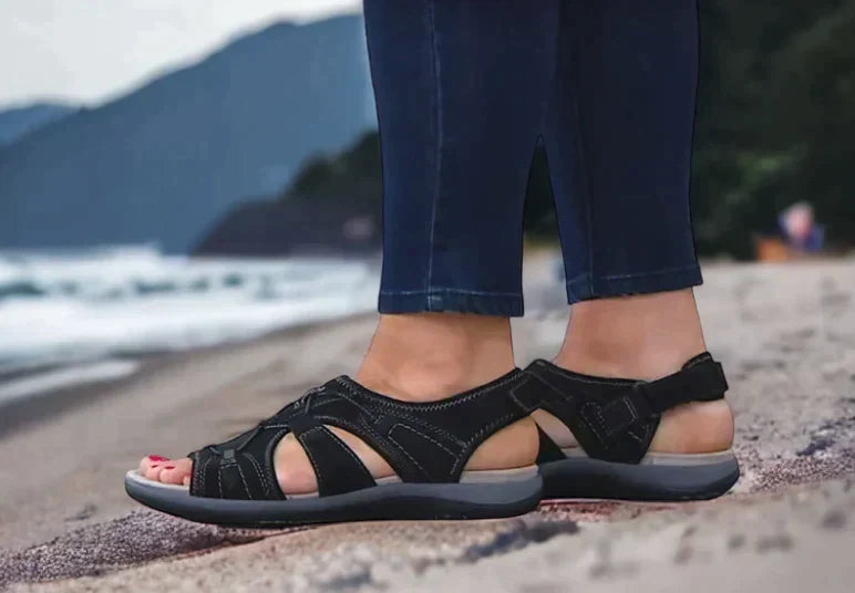 Sandales Femme – Confort Orthopédique – Cuir Souple – Semelle Antidérapante – Ajustables