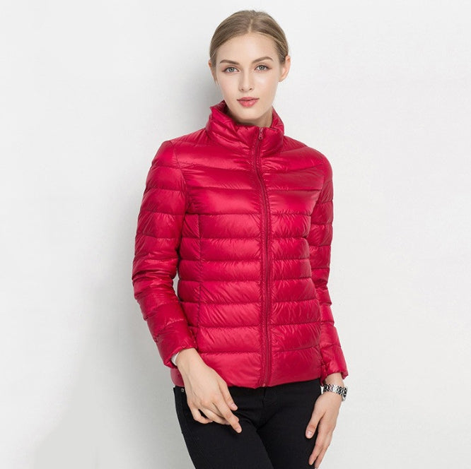 Veste femme matelassée – Doudoune légère – Coupe slim – Col montant zipé