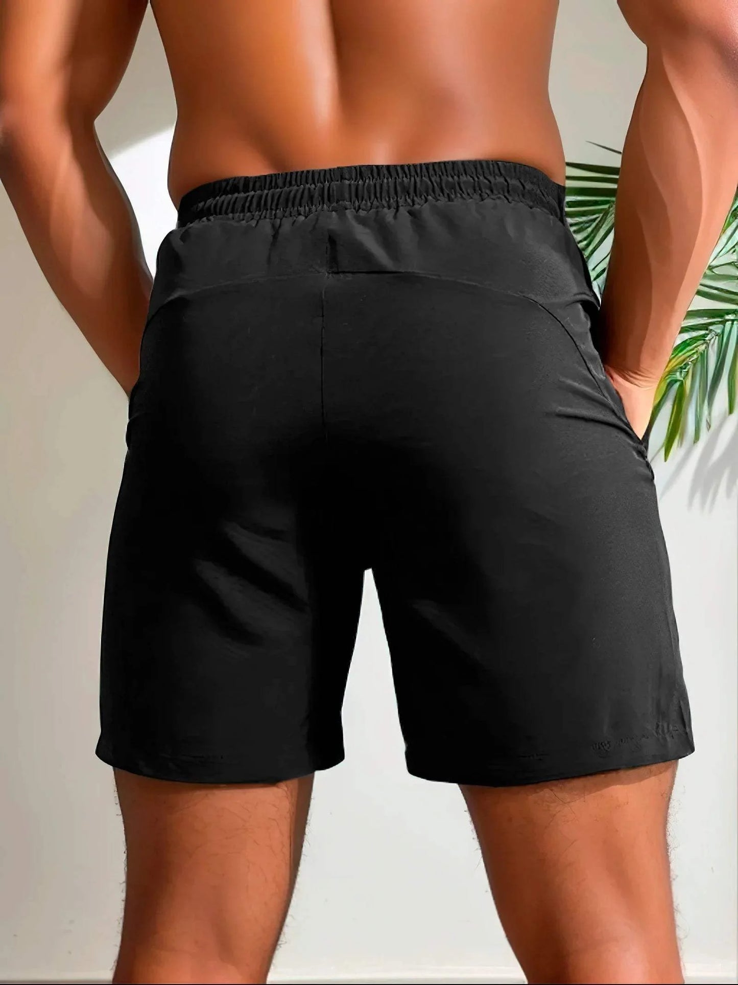 Short de Sport Homme - Respirant et Séchage Rapide - Taille Élastique avec Cordon - Poches Zippées