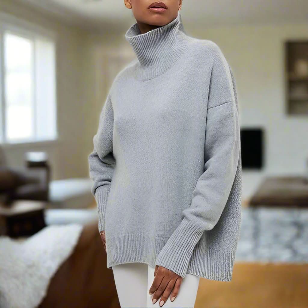 Pull à Col Roulé Noir Cozy Elegance, Moderne, Confortable et Sophistiqué pour Femmes