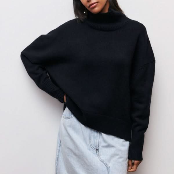 Pull à col roulé élégant, doux et confortable pour femme