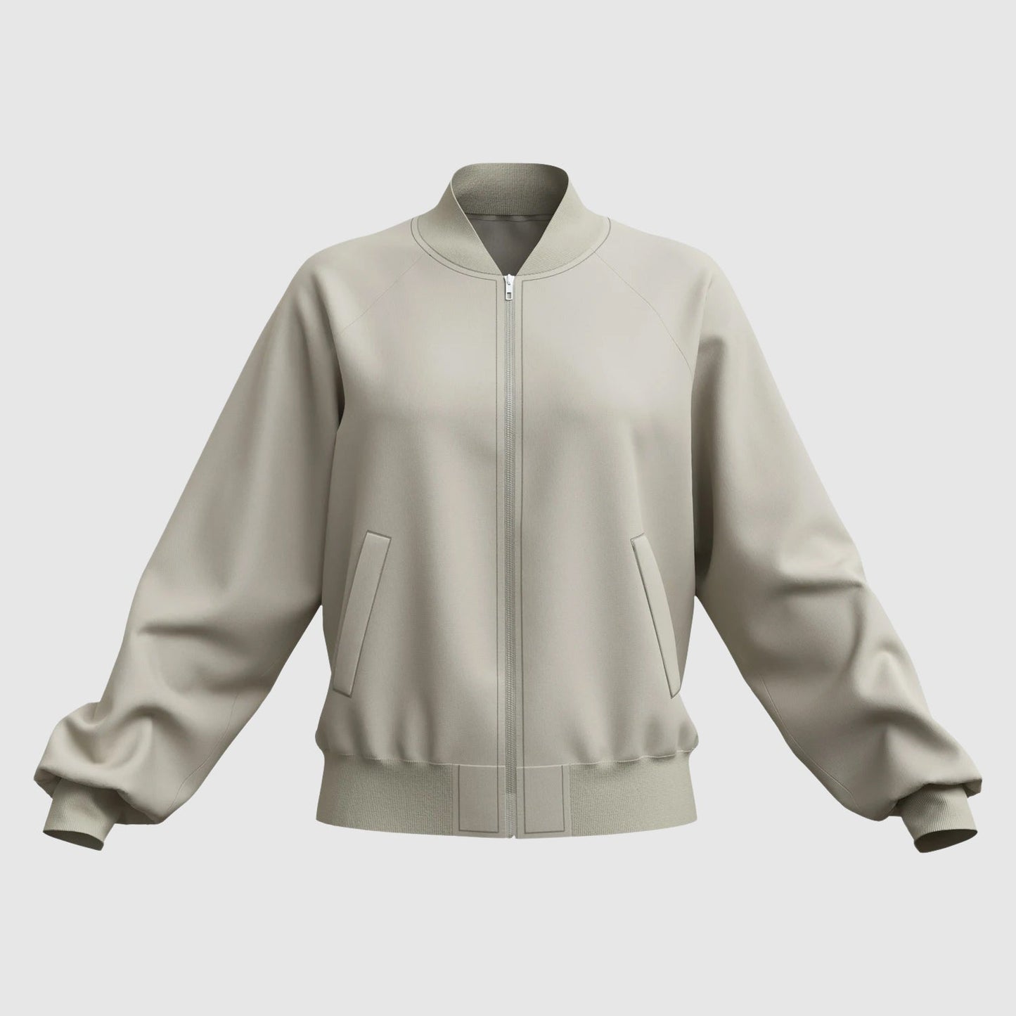 Blouson femme – Coupe décontractée – Coton léger – Col et poignets côtelés