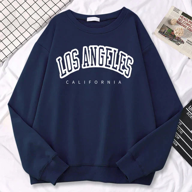Sweatshirt femme oversize – coton – imprimé graphique – col rond – coupe ample