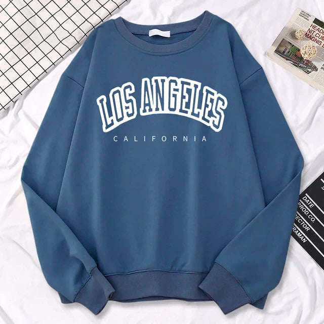 Sweatshirt femme oversize – coton – imprimé graphique – col rond – coupe ample