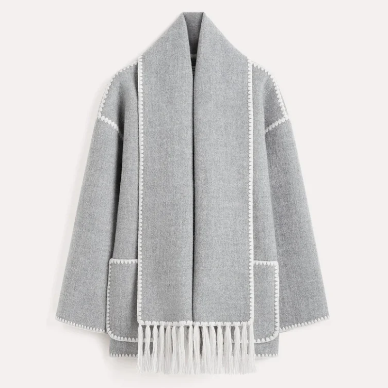 Veste écharpe en laine chic, élégante et confortable pour femme