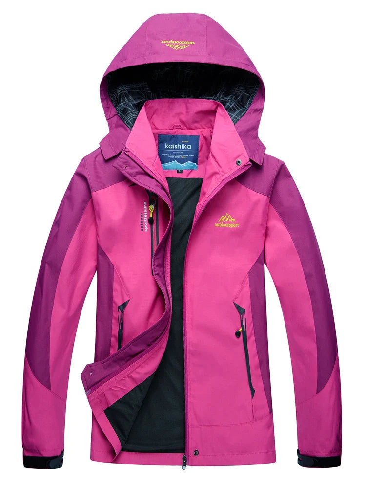 Veste imperméable femme – Coupe décontractée – Capuche réglable – Fermeture zippée