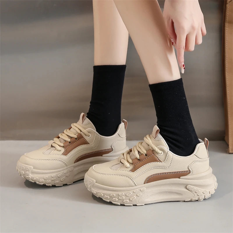 Sneakers confortables pour femmes - Tenissese à semelle épaisse