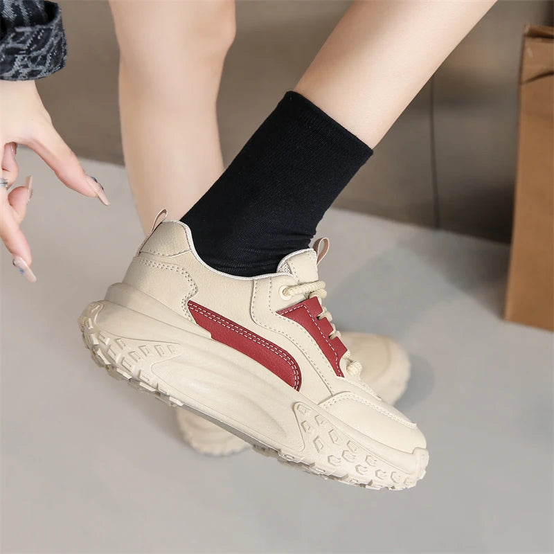 Sneakers confortables pour femmes - Tenissese à semelle épaisse