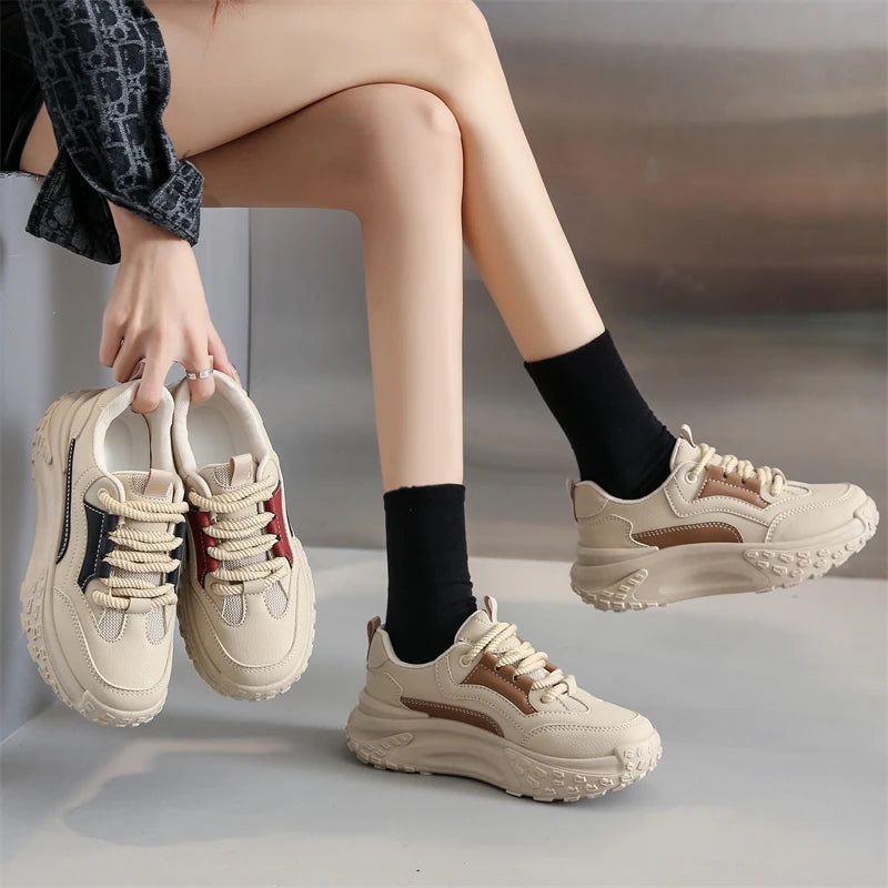 Sneakers confortables pour femmes - Tenissese à semelle épaisse