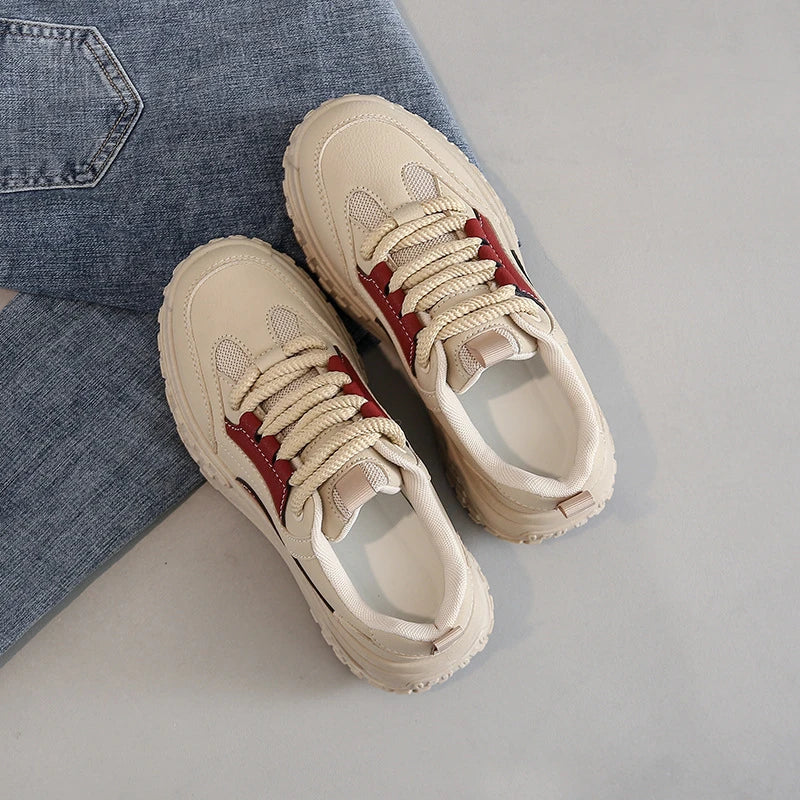 Sneakers confortables pour femmes - Tenissese à semelle épaisse