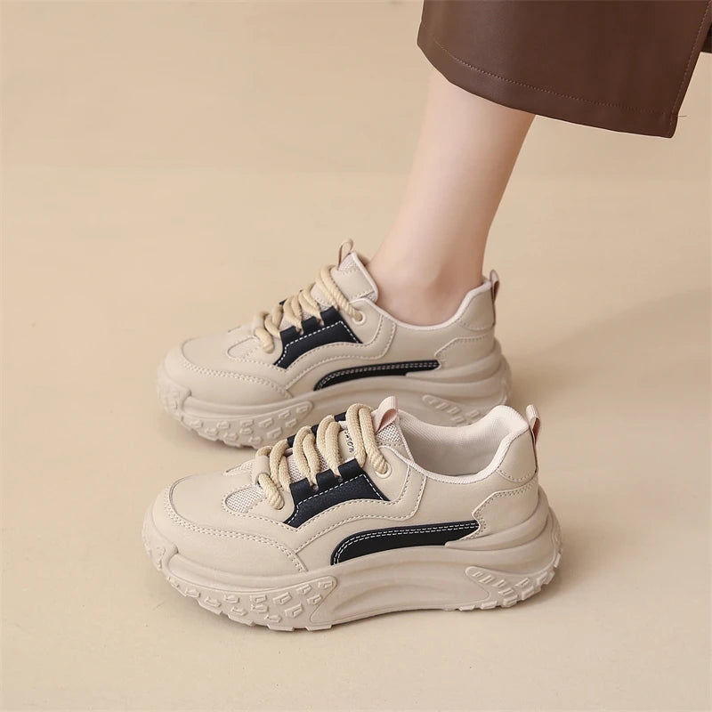 Sneakers confortables pour femmes - Tenissese à semelle épaisse