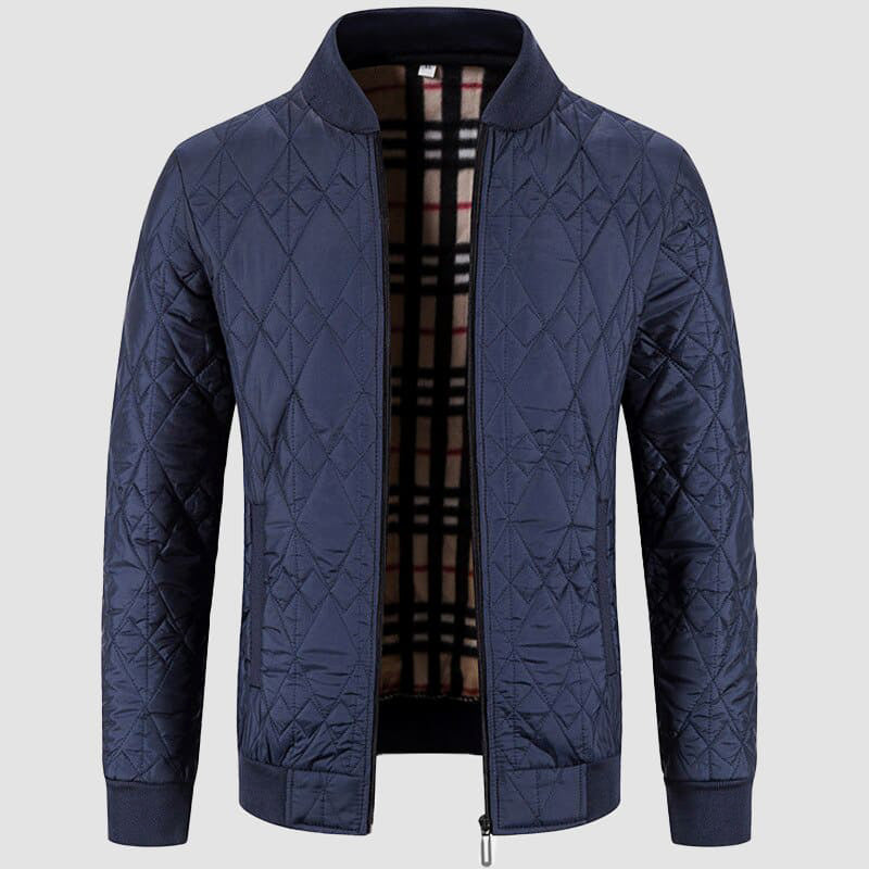 Veste matelassée homme – Coupe régulière – Motif losange – Finition côtelée