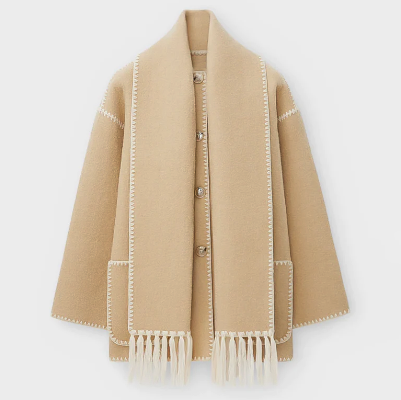 Veste écharpe en laine chic, élégante et confortable pour femme