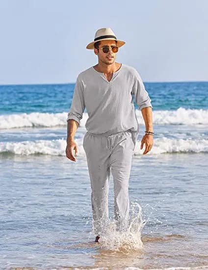 Achim- Costume en coton et lin pour homme