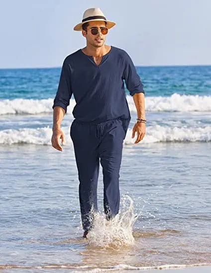Achim- Costume en coton et lin pour homme