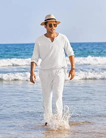 Achim- Costume en coton et lin pour homme
