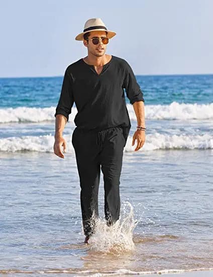 Achim- Costume en coton et lin pour homme