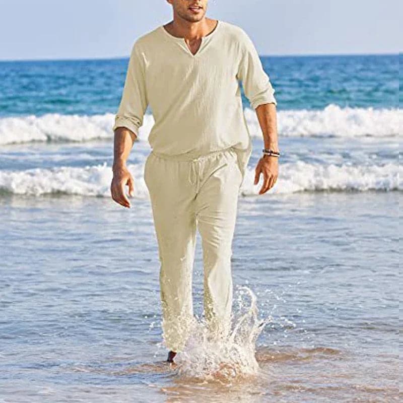 Achim- Costume en coton et lin pour homme