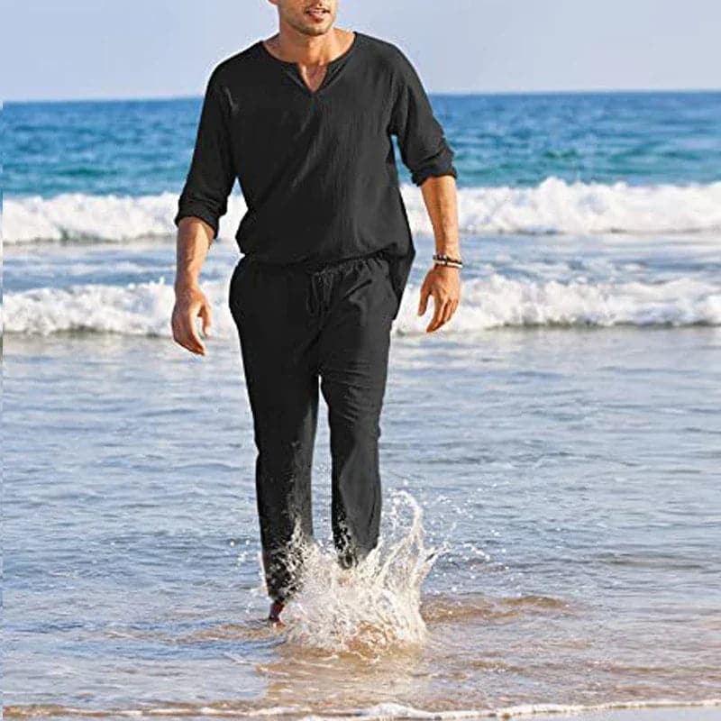 Achim- Costume en coton et lin pour homme