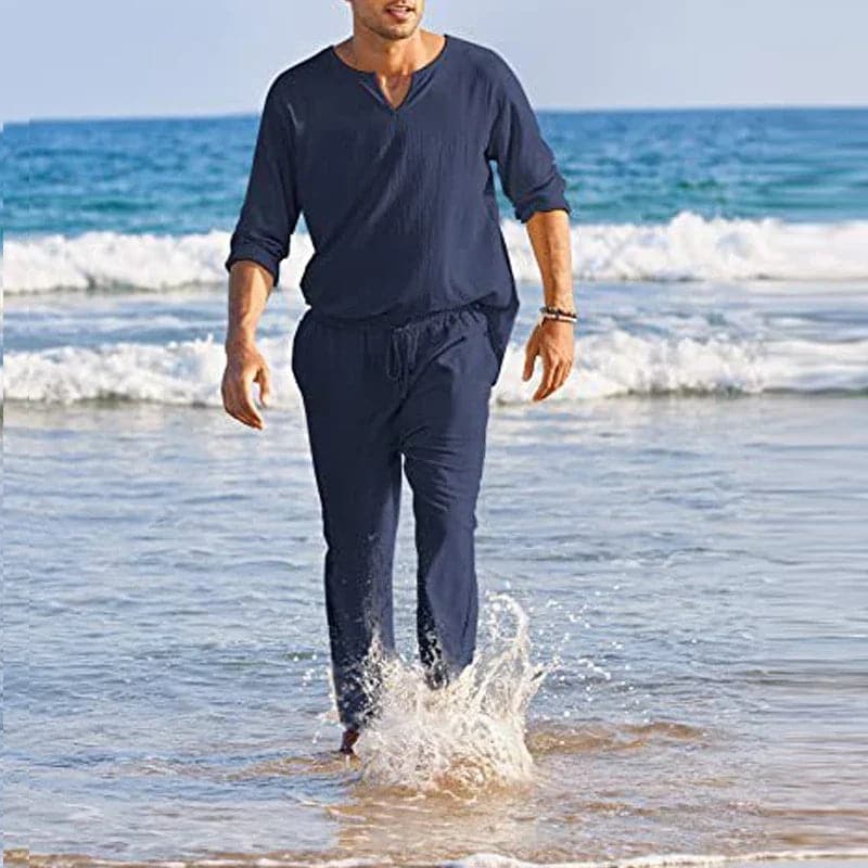 Achim- Costume en coton et lin pour homme