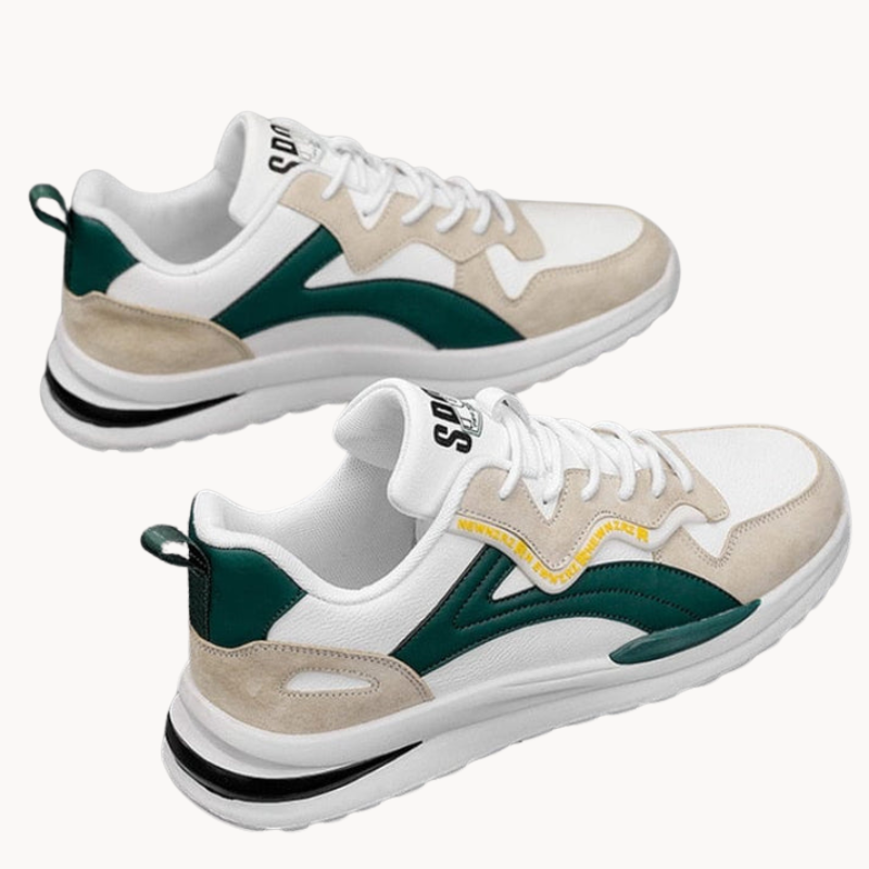 Sneakers Homme – Cuir et Daim – Semelle Confort en Caoutchouc – Respirants et Tendance