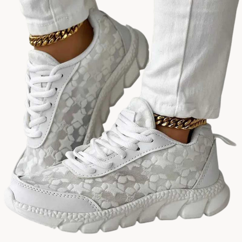 Baskets Femme - Confort Ergonomique - Lacets Ajustables - Semelle Épaisse Tendance
