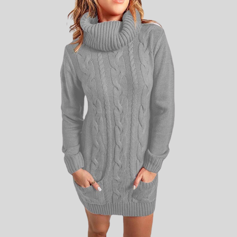Liva - Pull tricoté élégant à col roulé et manches longues