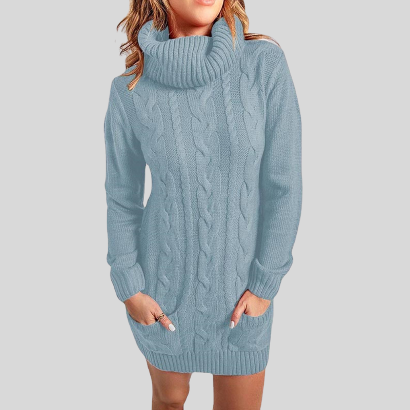 Liva - Pull tricoté élégant à col roulé et manches longues