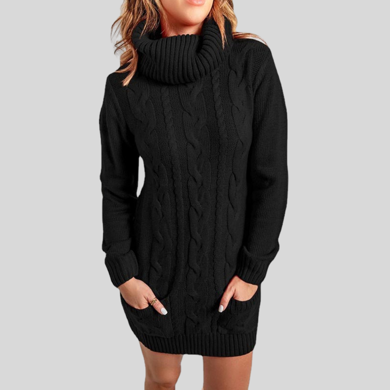 Liva - Pull tricoté élégant à col roulé et manches longues