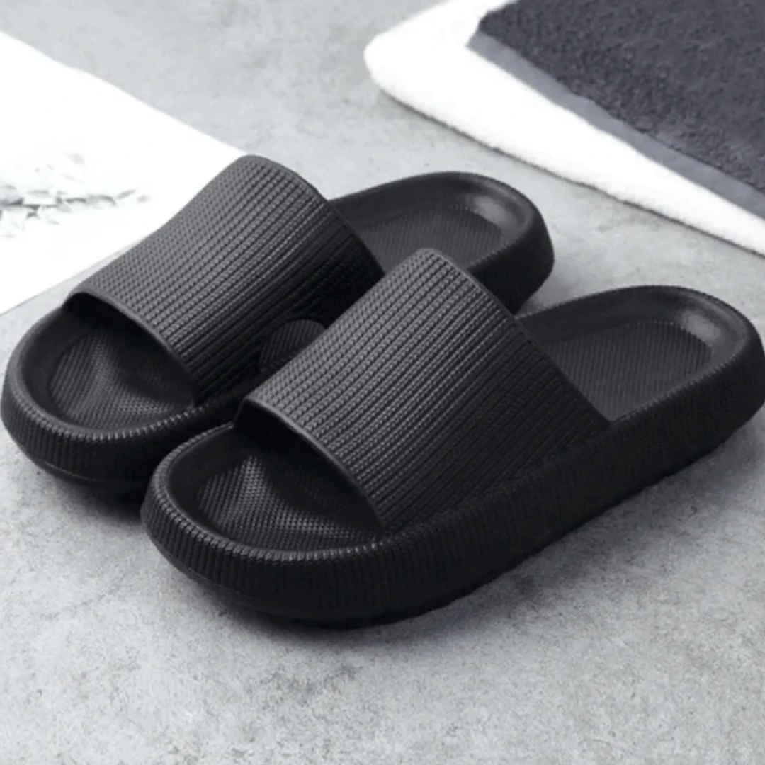 Chaussons femme – Bout ouvert – Semelle épaisse confort – Enfilage facile