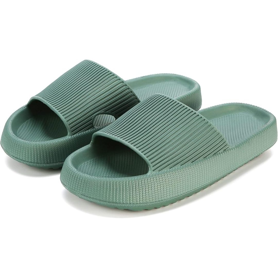 Chaussons femme – Bout ouvert – Semelle épaisse confort – Enfilage facile