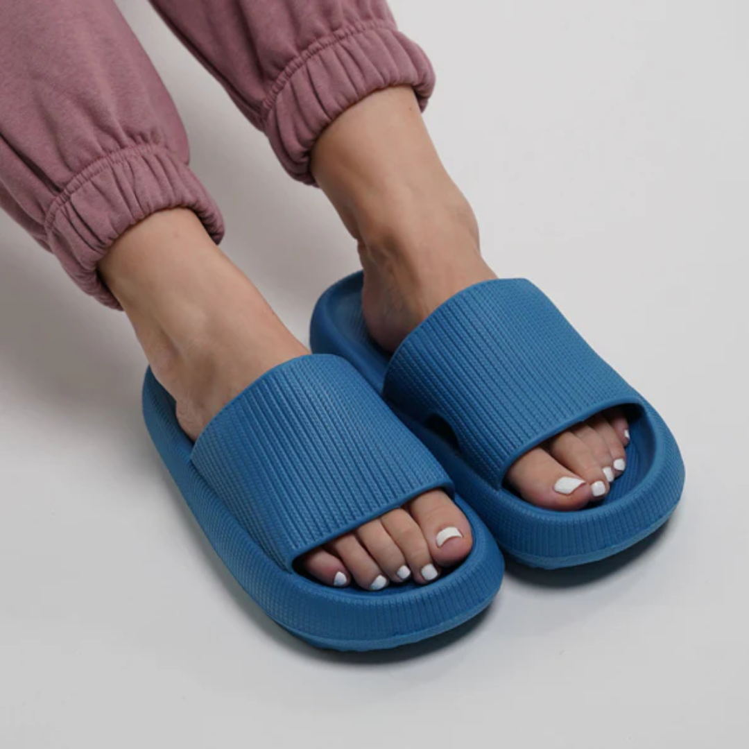 Chaussons femme – Bout ouvert – Semelle épaisse confort – Enfilage facile