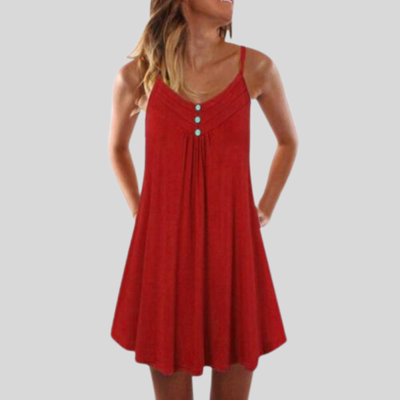 Kelly - Robe confortable en coton avec boutons