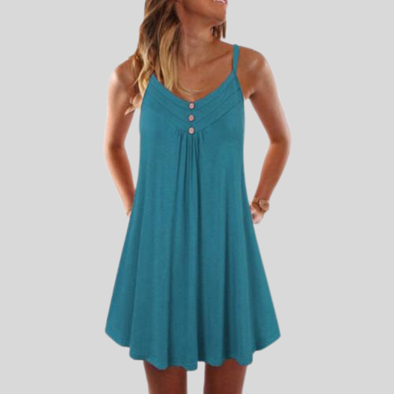 Kelly - Robe confortable en coton avec boutons