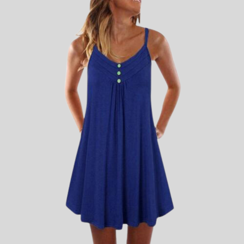 Kelly - Robe confortable en coton avec boutons