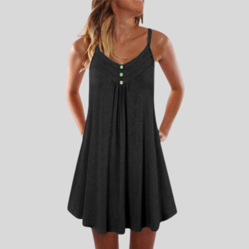 Kelly - Robe confortable en coton avec boutons