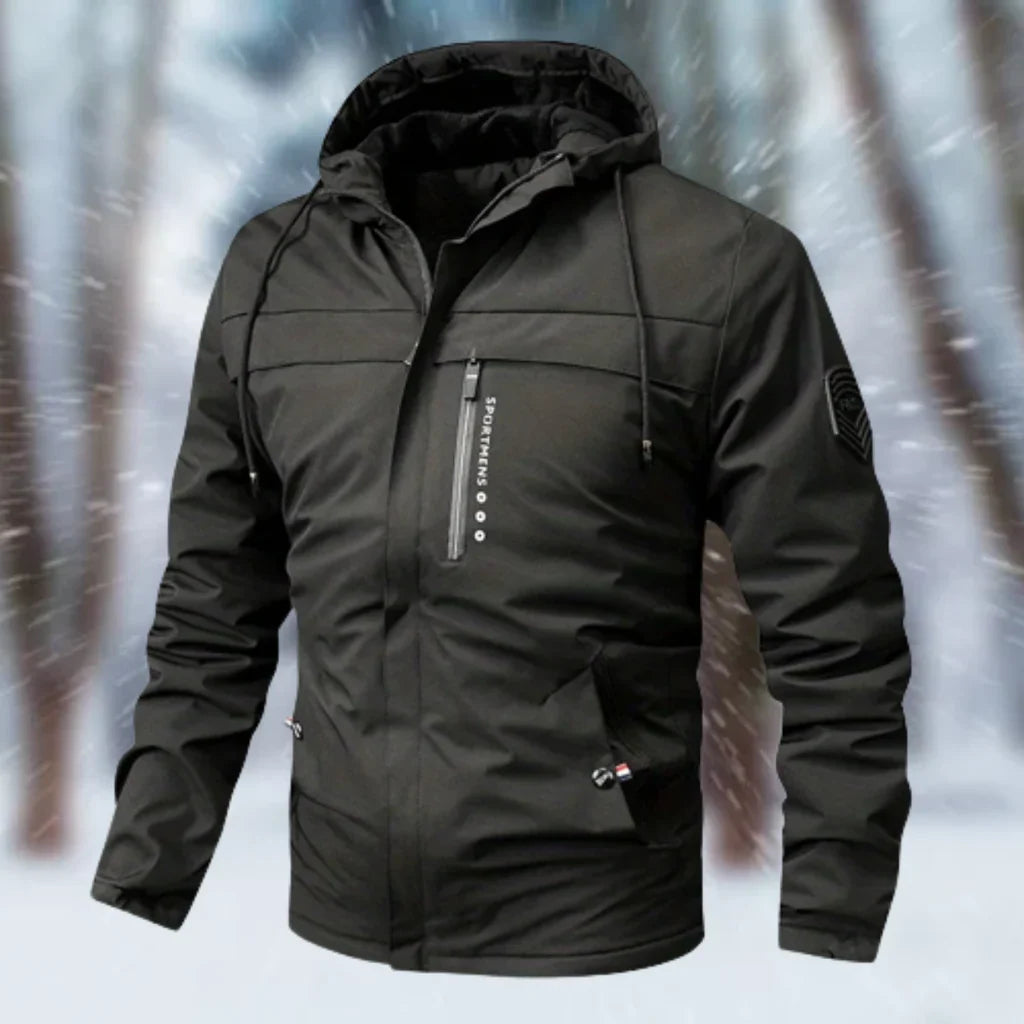 Veste à capuche homme – Coupe ajustée – Déperlante – Poches multiples
