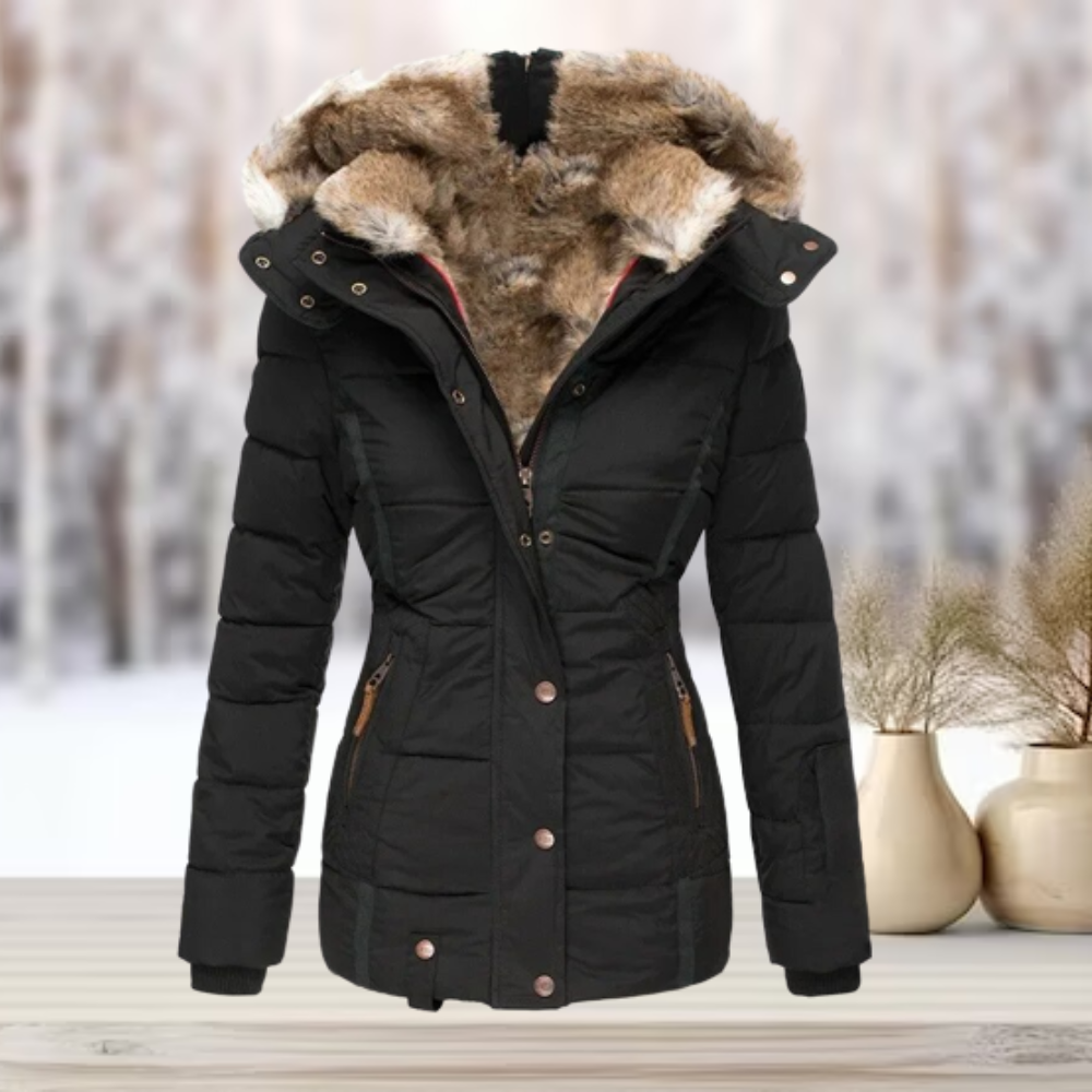 Manteau d'hiver à capuche en fausse fourrure chic et confortable pour femme