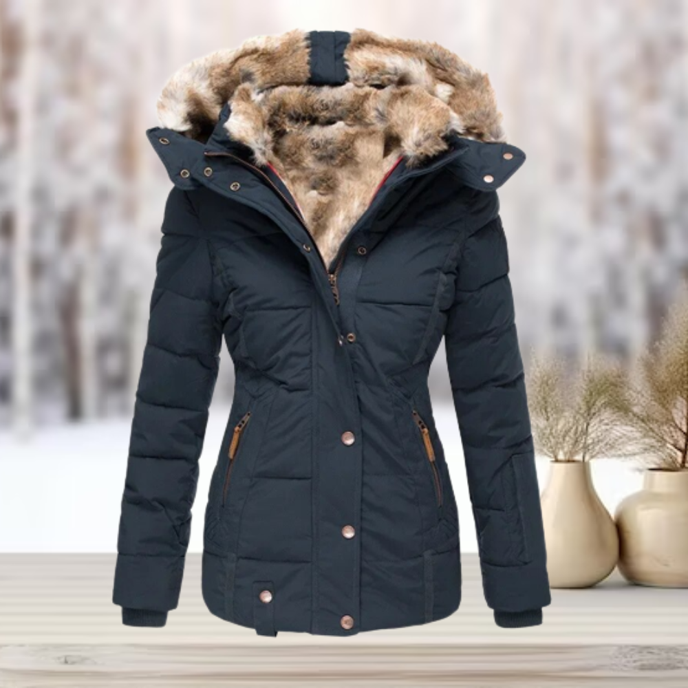 Manteau d'hiver à capuche en fausse fourrure chic et confortable pour femme