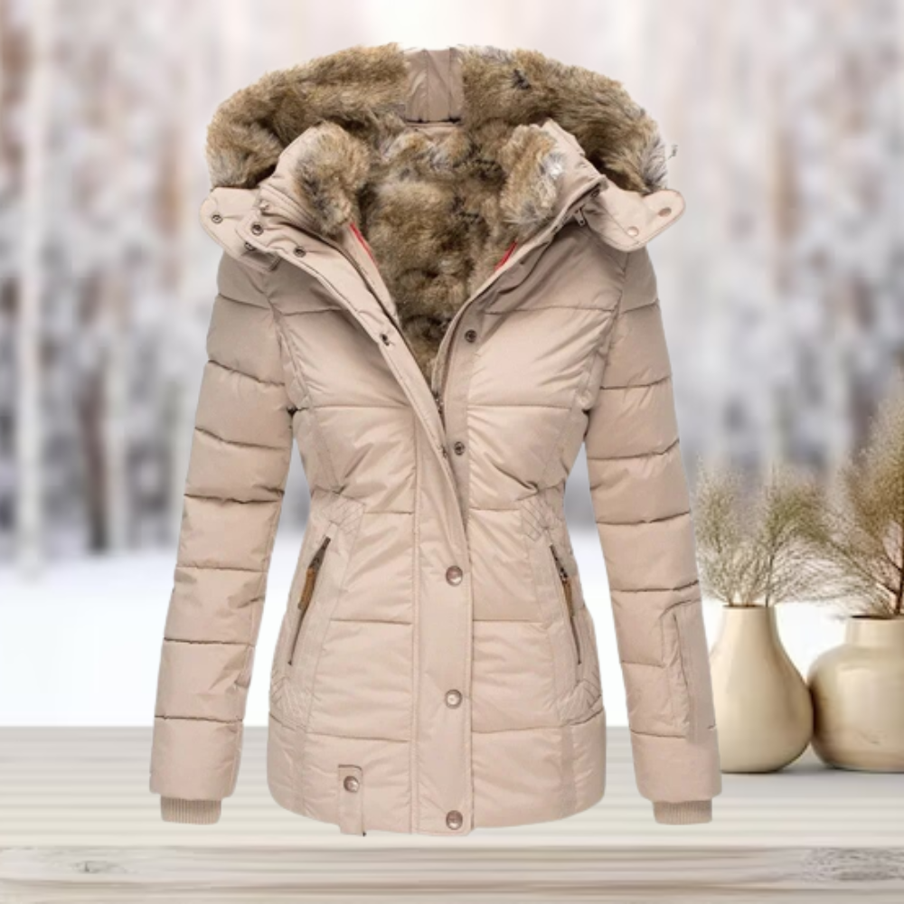 Manteau d'hiver à capuche en fausse fourrure chic et confortable pour femme