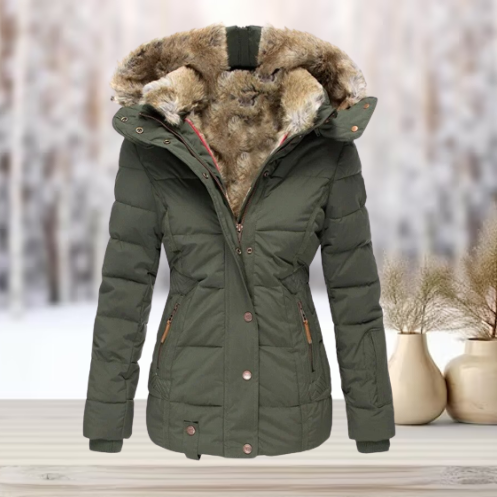Manteau d'hiver à capuche en fausse fourrure chic et confortable pour femme
