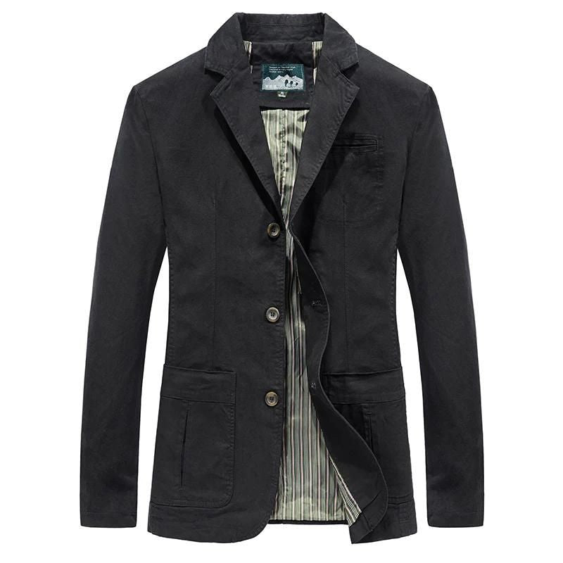 Blazer homme – Coupe ajustée – Tissu respirant – Style casual chic – Poches plaquées