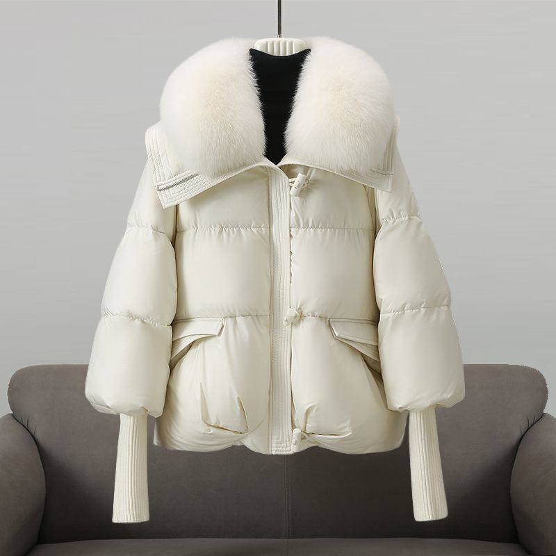 Veste matelassée femme – Coupe oversize – Col en fausse fourrure – Poignets côtelés