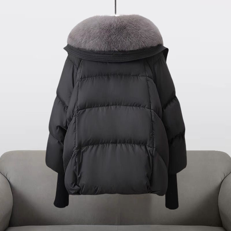 Veste matelassée femme – Coupe oversize – Col en fausse fourrure – Poignets côtelés