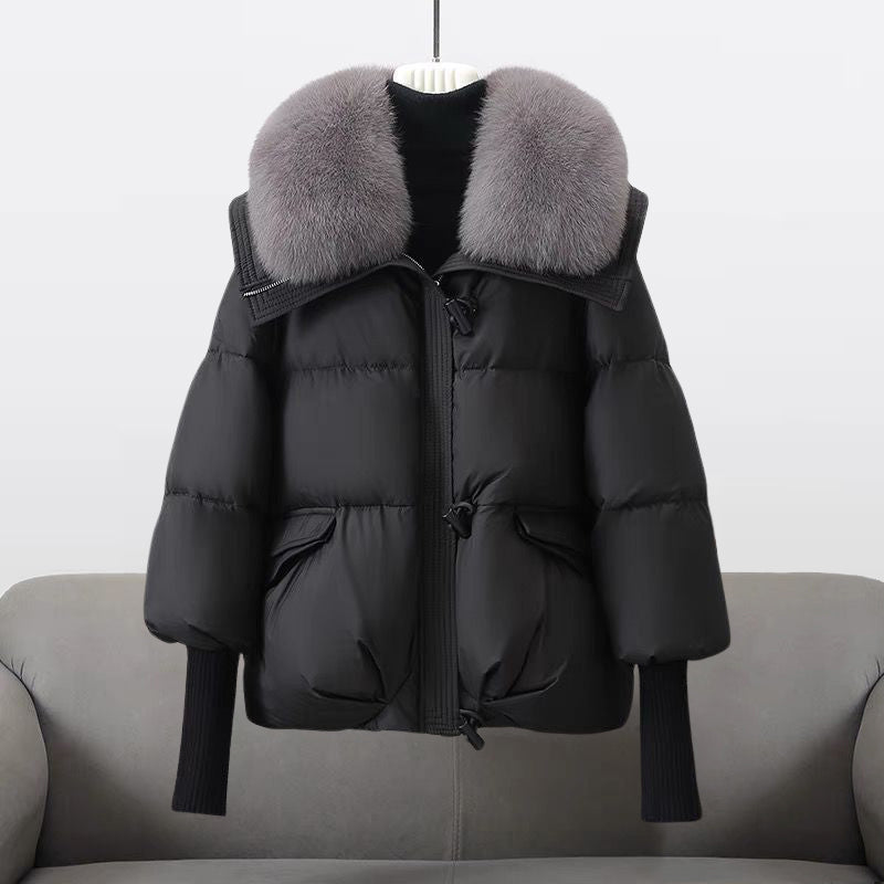 Veste matelassée femme – Coupe oversize – Col en fausse fourrure – Poignets côtelés