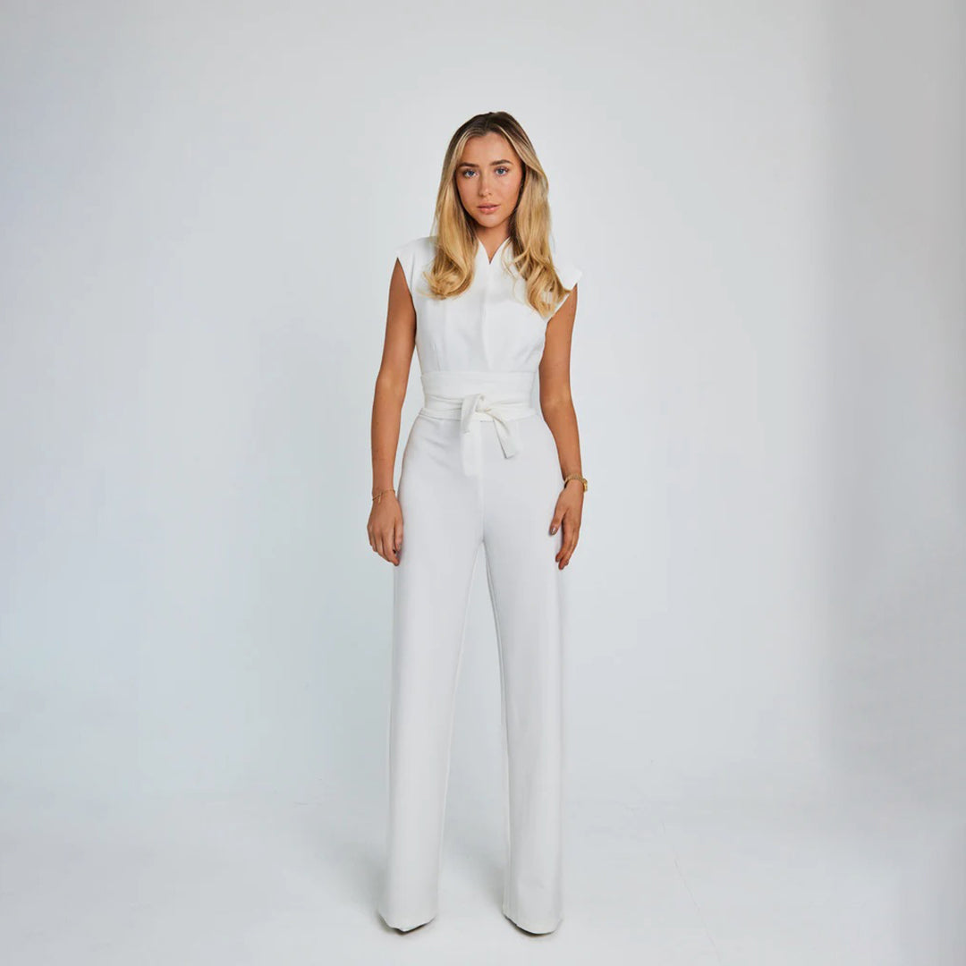 Combinaison Femme – Sans Manches – Taille Haute Ceinturée – Large Fluide Élégante